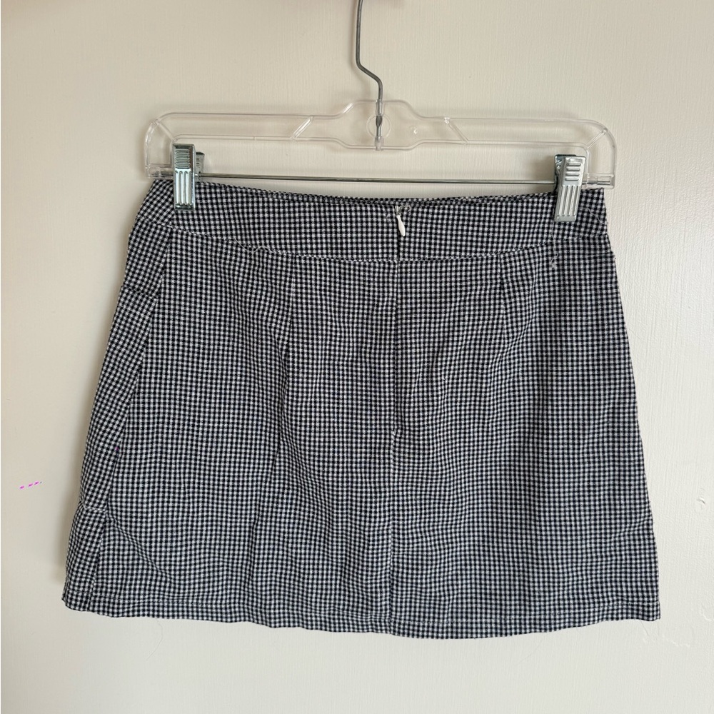 Gingham Mini Skirt in Black & White - Picture 2 of 2